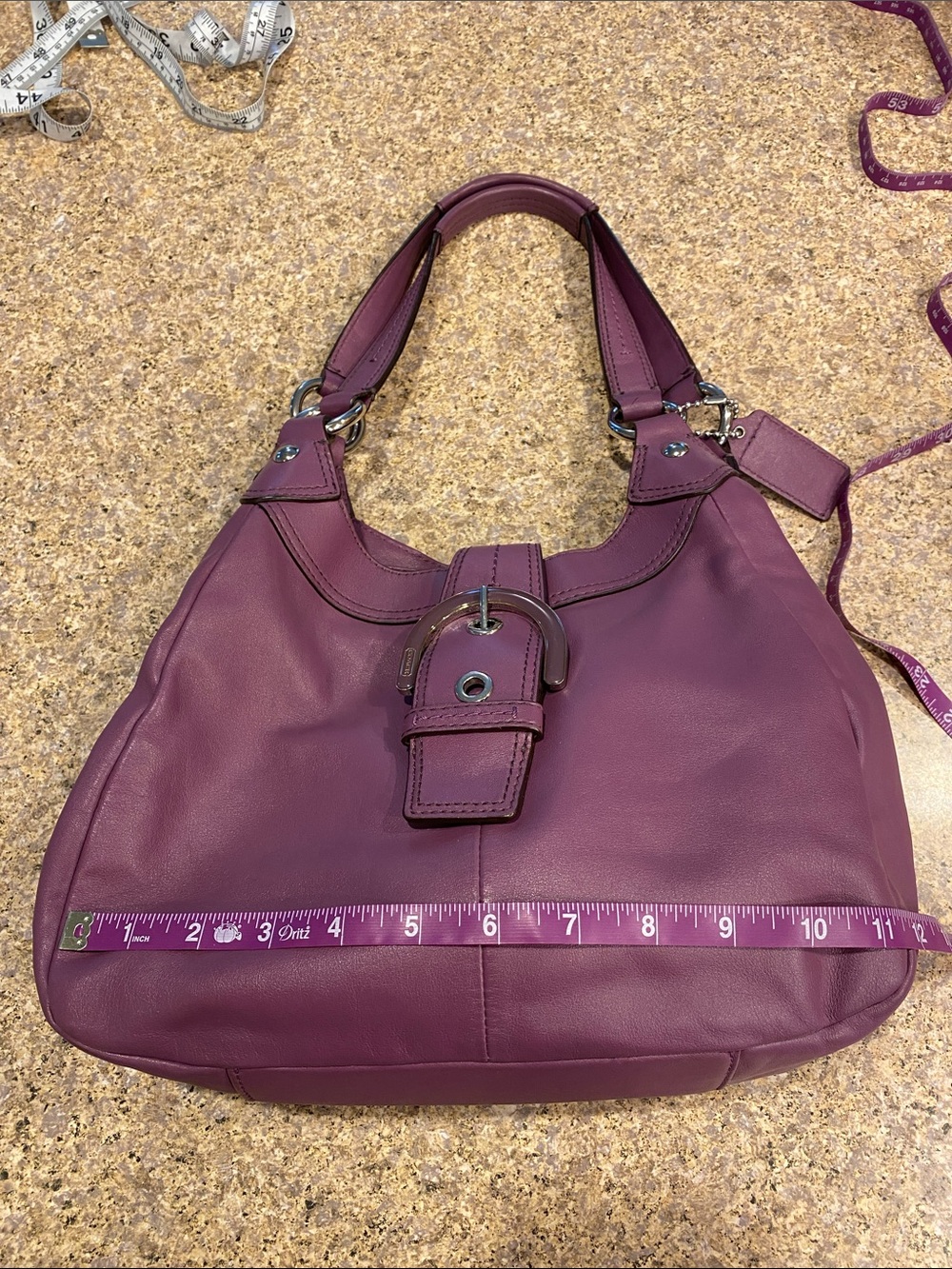 Coach SoHo Hobo Leather Shoulder Bag F17219 SV/Berry Purse Lynn - Picture 6 of 17